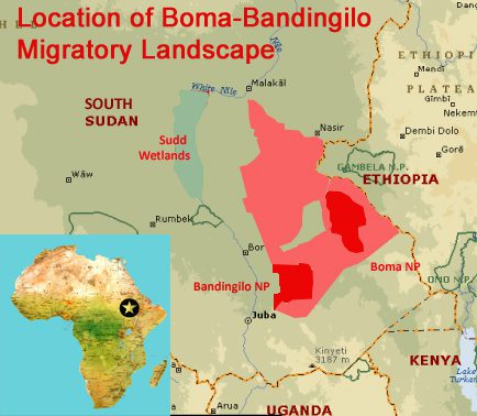 Boma Badingilo Migratory Landscape Location Map
