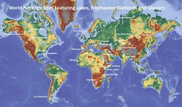 Map-Locations-Natural-World-Heritage-Sites-Lakes-Freshwater-Wetlands-Glaciers