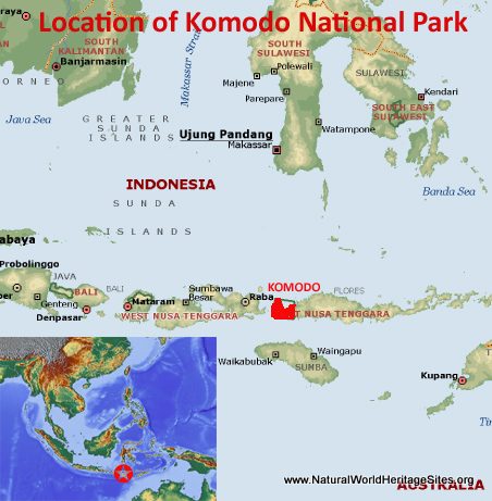 komodo dragon habitat map