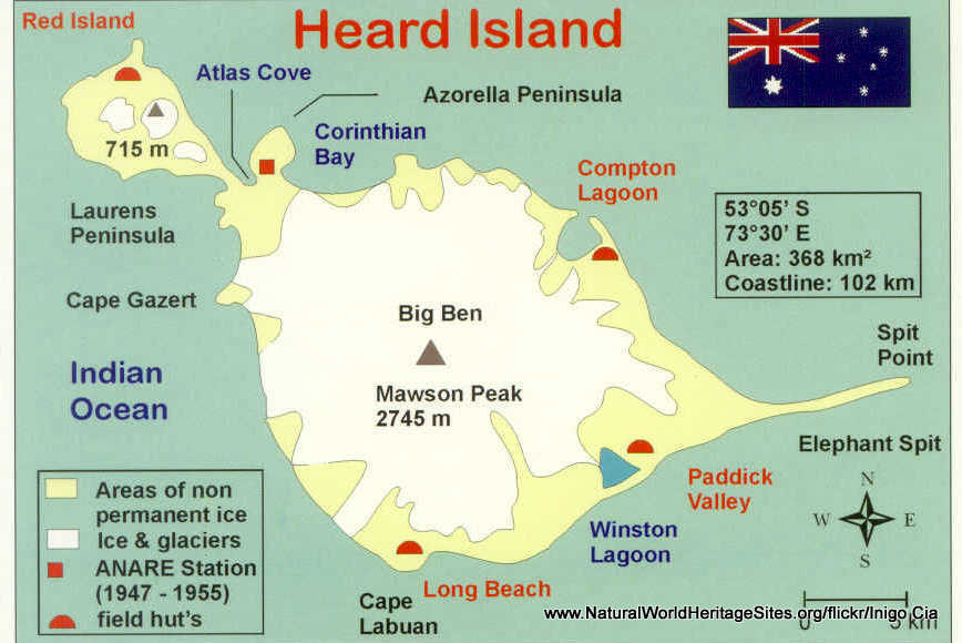Heard and McDonald Islands Natural World Heritage Sites
