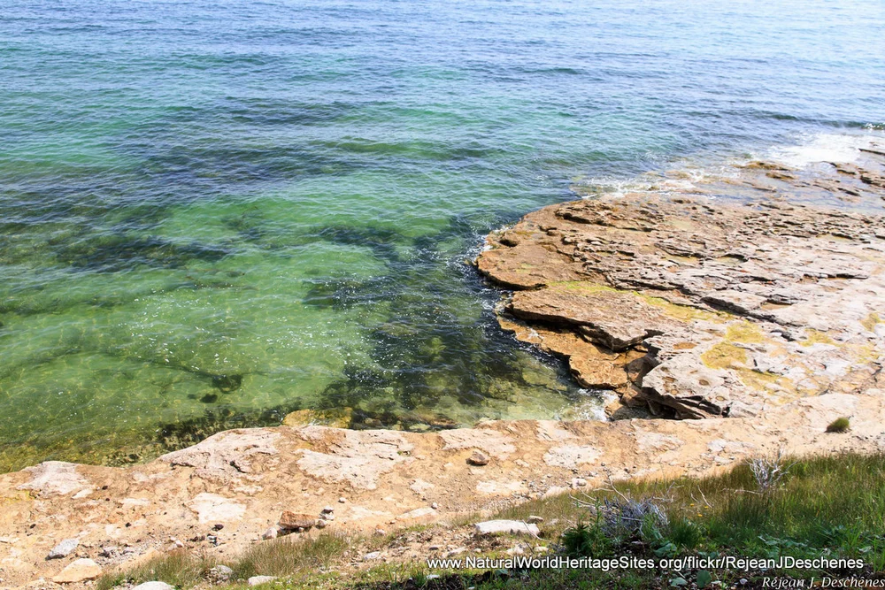 Fossil beds on the coast of Anticosti Island UNESCO world heritage site in Canada