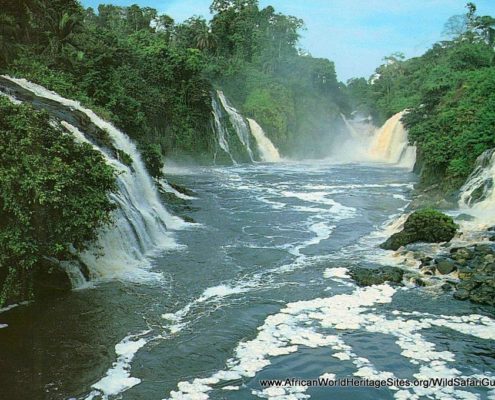 The spectacular Kongou Waterfalls in Ivindo National Park UNESCO world heritage site in Gabon, Africa